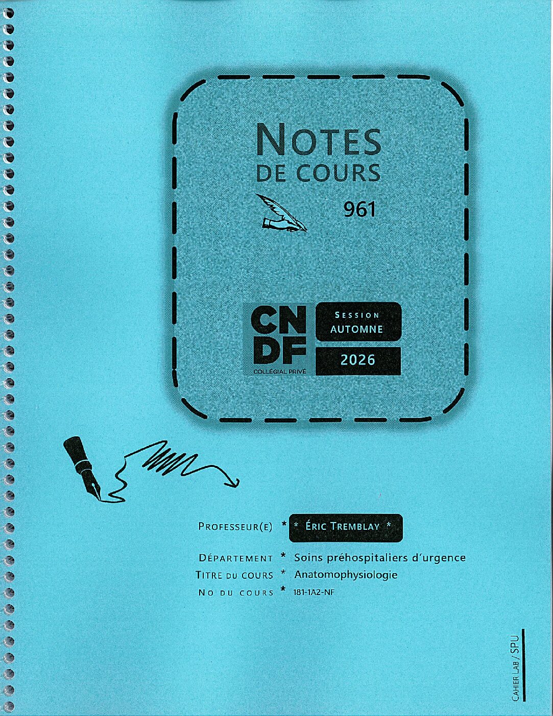 Note de cours # 961 - Anatomophysiologie