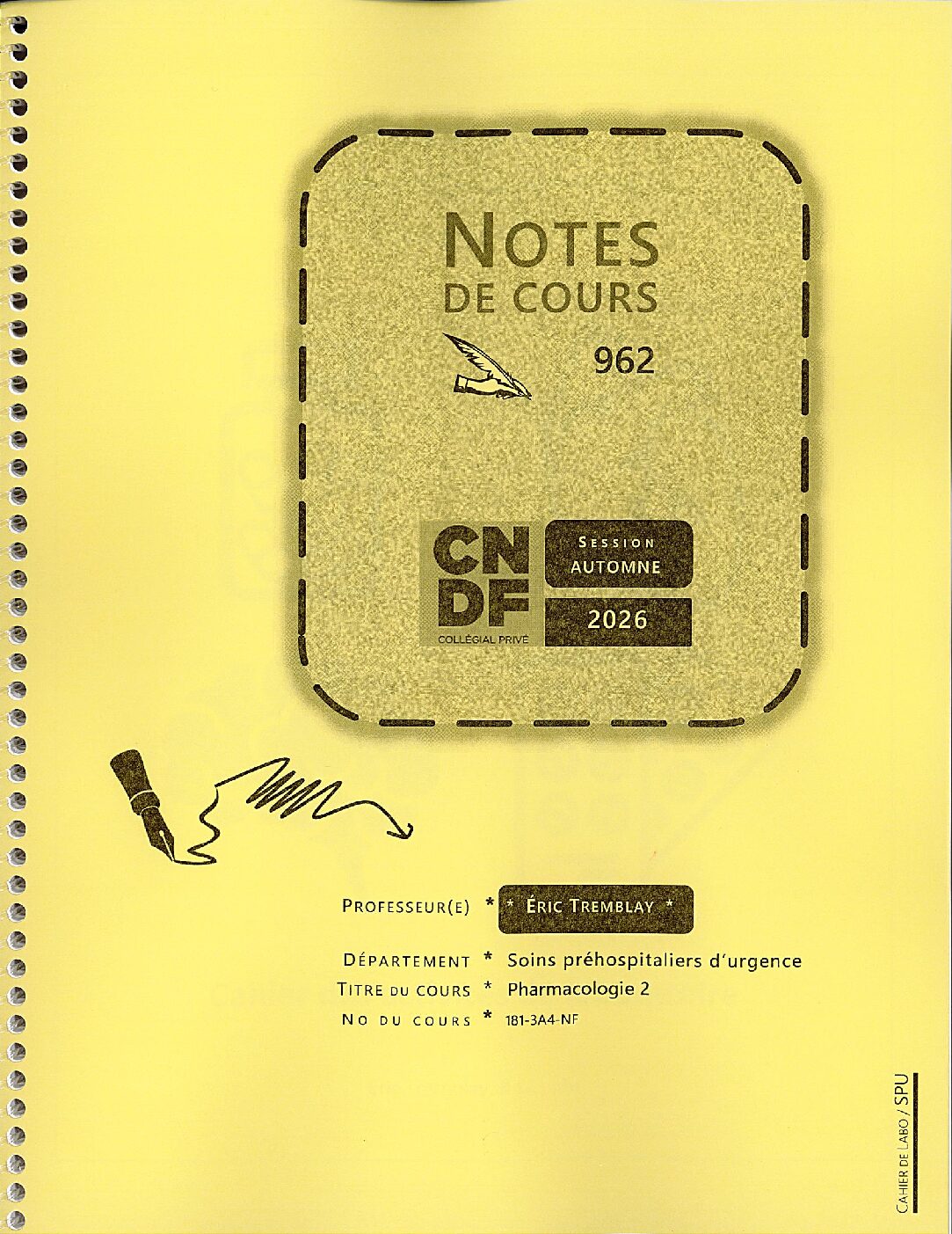 Note de cours # 962 - Pharmacologie 2